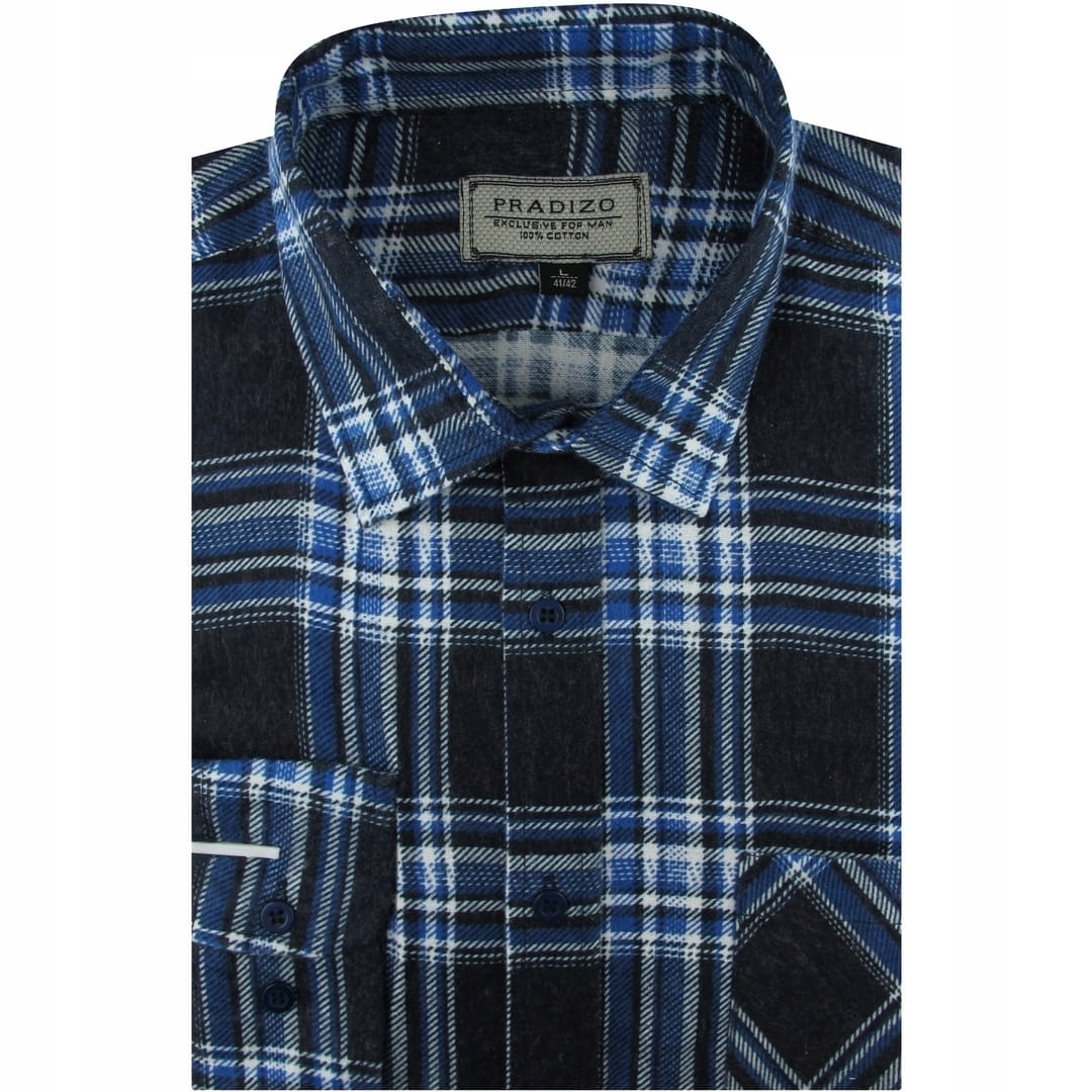 

Koszula Męska Flanelowa w kratę do pracy A693