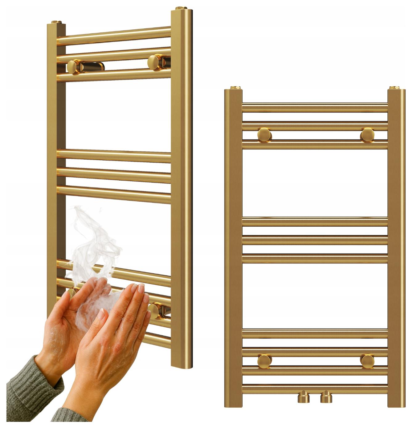 Koupelnový radiátor moderní žebříkový Zlatý 70x40 cm Raven
