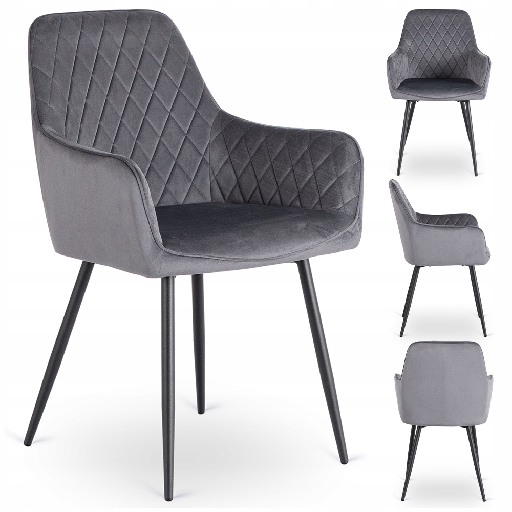 Čalouněné křeslo Velurové do obývacího pokoje Kuchyňská jídelna Šedá Bresso