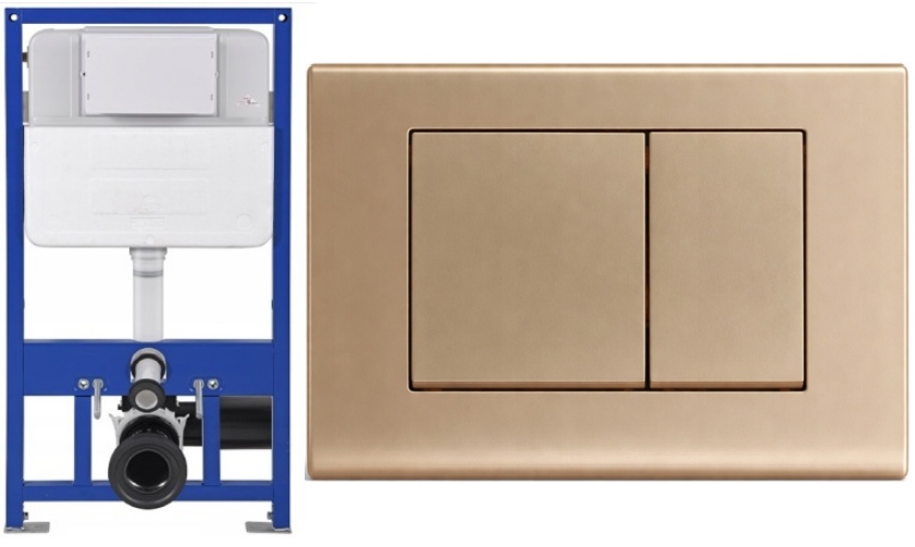 Set Wc Rošt AquaTech Slim 8 cm hlboký tlačidlo Alto 5 zlaté 5