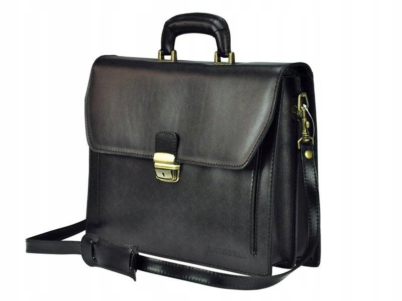 MĘSKA TECZKA SKÓRZANA CZARNA NA DOKUMENTY LAPTOP Stan opakowania oryginalne