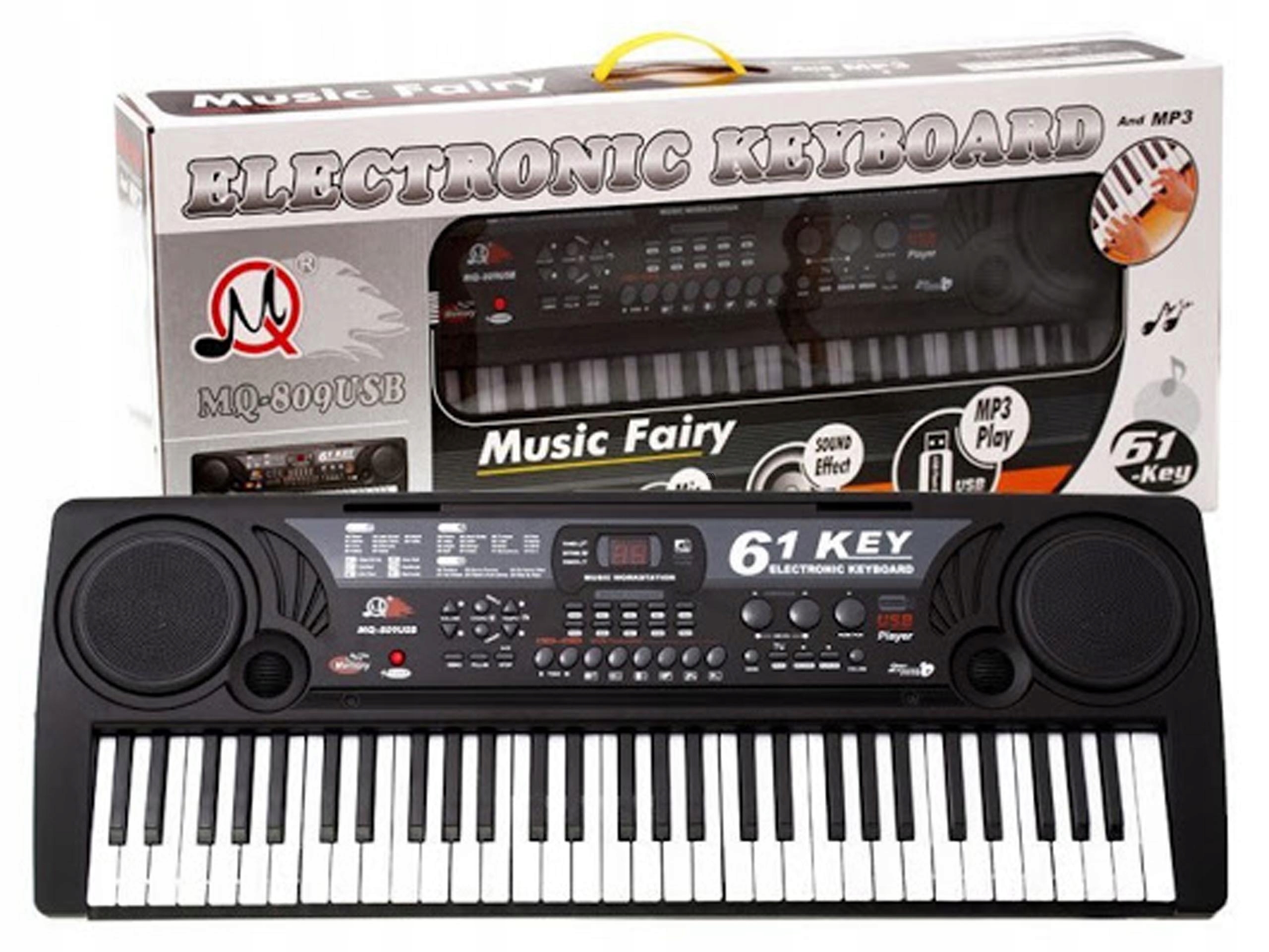 KEYBOARD XL ORGANY PIANINO MIKROFON USB MP3 61K KLAWISZY MQ-809 Marka MK