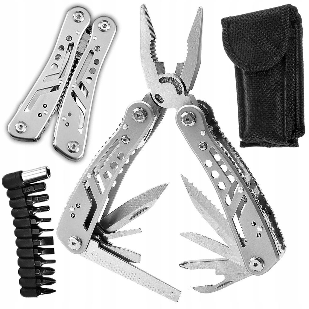Multitool Survivalowy Narzędzie Wielofunkcyjne Zestaw Narzędzi 24w1 Z Etui