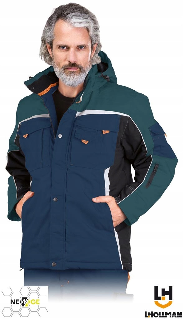 Ochranná Zateplená Bunda L.hollman Lh-naw-j 2XL, Granátově Černá-pomarová