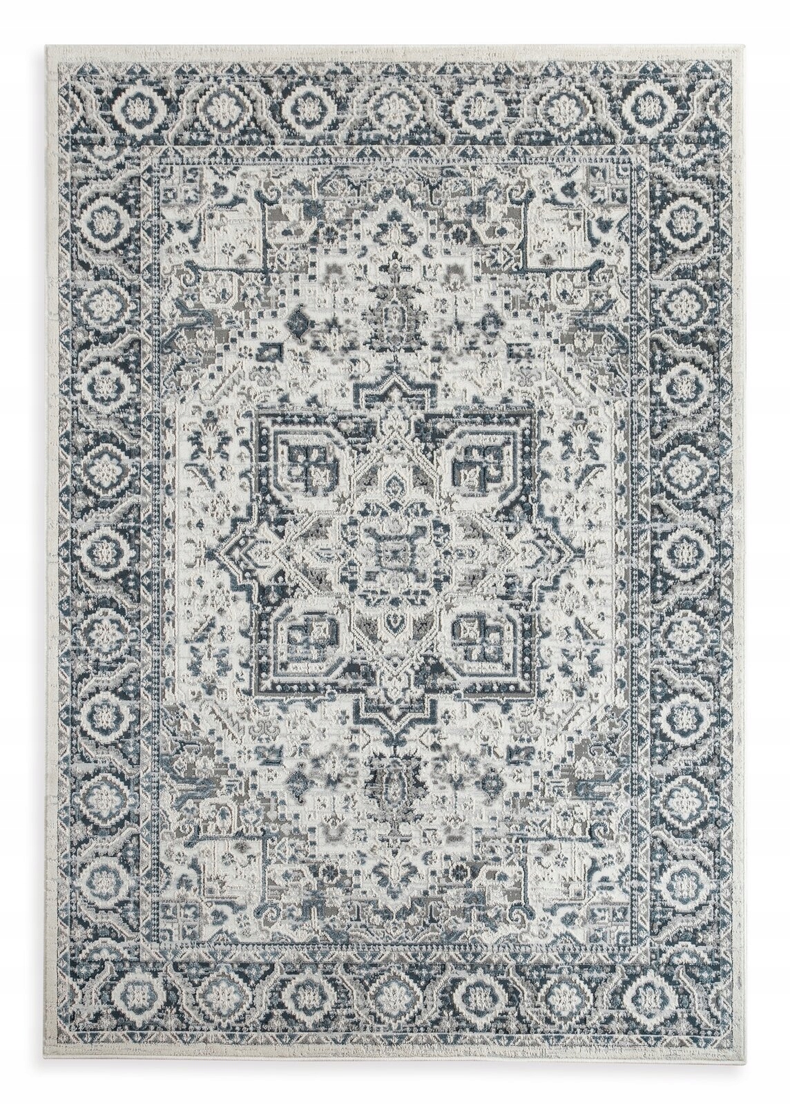 Dywan 80x150 cm niebiesko, kremowy z klasycznym wzorem w stylu Elora 2
