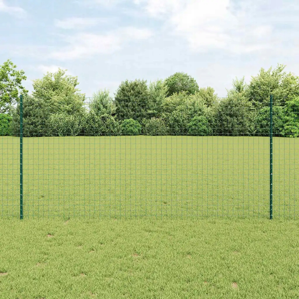 vidaXL Plotový sloupek. 11 pcs Zelená 120 cm Ocel