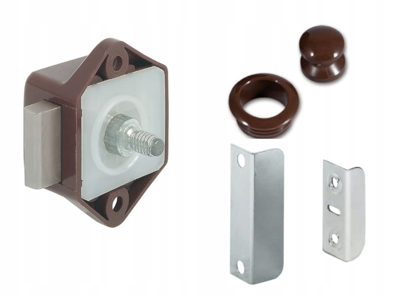 

Zamek meblowy do przyczepy push-lock mini brąz kom