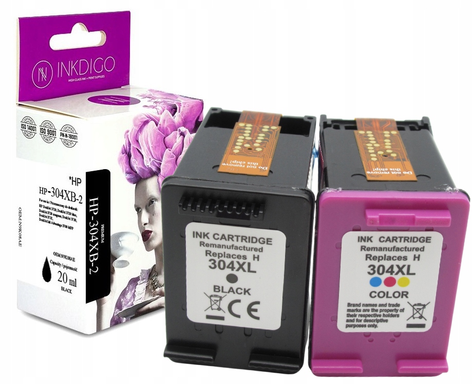 

2x Tusz Inkdigo 304 do Hp Deskjet 2632 2630 2620
