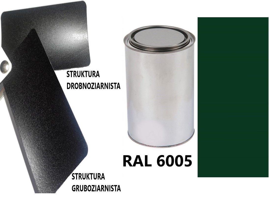 STRUKTURA GRUBOZIARNISTA RAL 6005 MAT 05-08 % DO PLASTIKU METALU AKRYL 1L