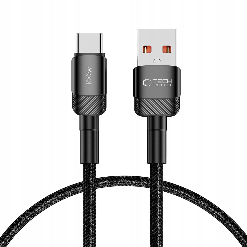 Kabel przewód Usb-c Usb-a 100W 5A 0.5m czarny