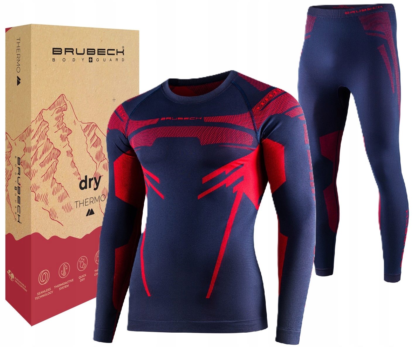 Komplet Oddychająca Bielizna Termoaktywna Motocyklowa Odzież Brubeck Dry -M