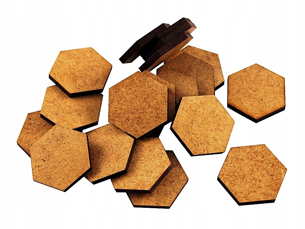 HDF MDF Bases Hexagonal 25mm podstawki 20szt.
