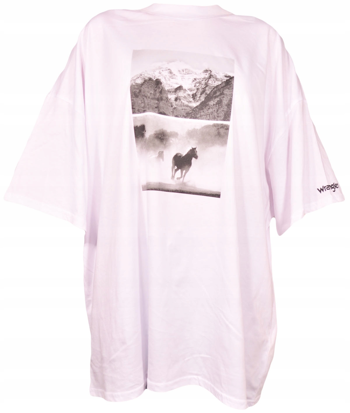 Wrangler tričko Relaxed bílé s vysokým výstřihem střihu Girlfriend XXL