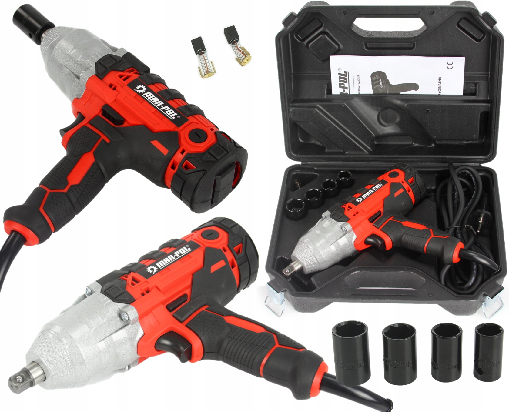 ELEKTRYCZNY KLUCZ UDAROWY DO KÓŁ 720Nm 1/2'' NASADKI MAR-POL