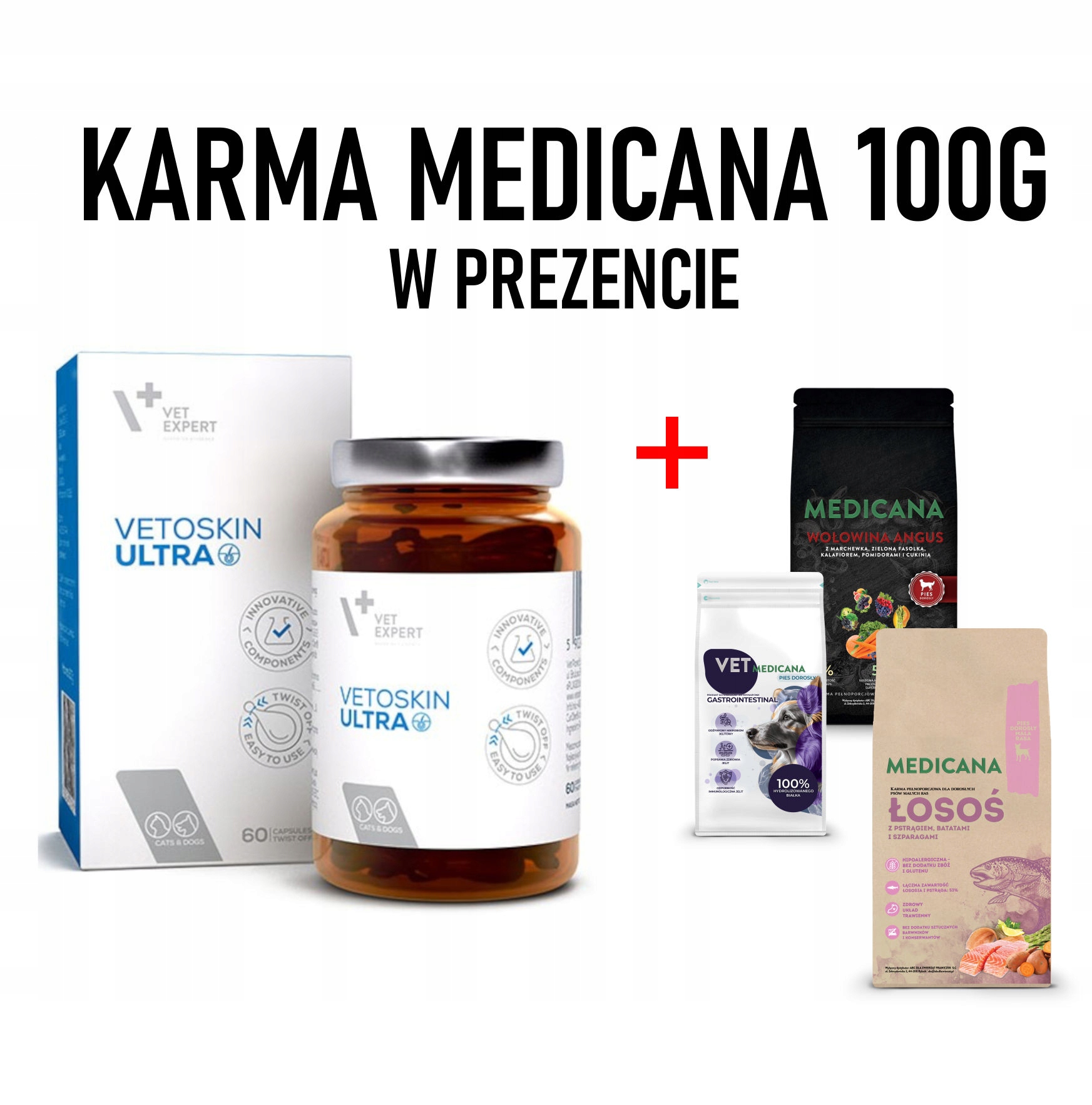 Vetexpert Vetoskin Ultra 60 kapsułek twist off dla psów kotów skóra atopowa