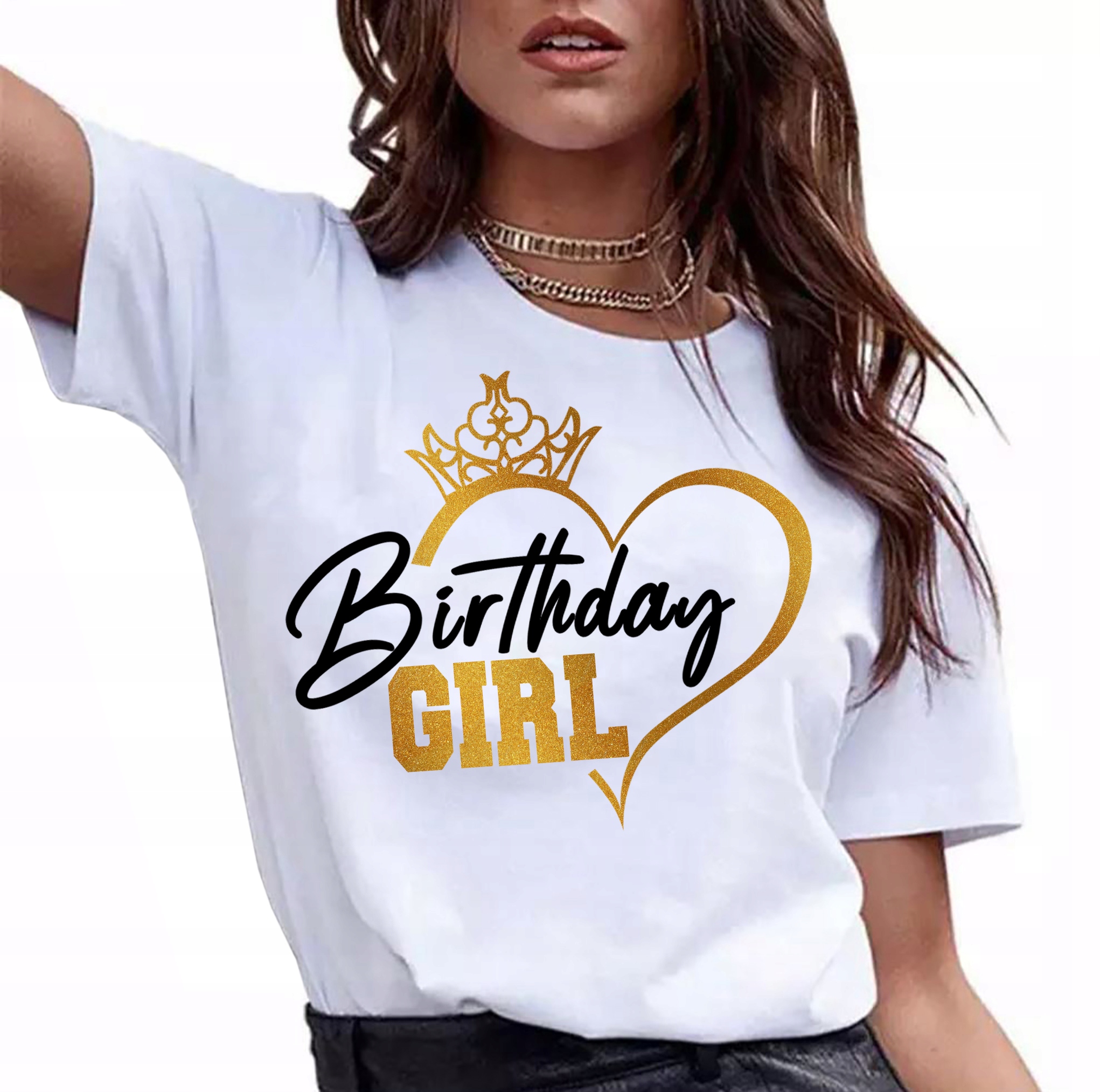

Koszulka damska Urodziny Birthday Girl Brokat S
