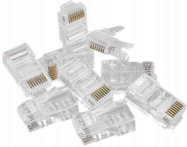 10x Wtyk Złącze Końcówka RJ-45 Przelotowy RJ kat 5 na Kabel Skrętka LAN UTP Rodzaj Wtyki RJ45