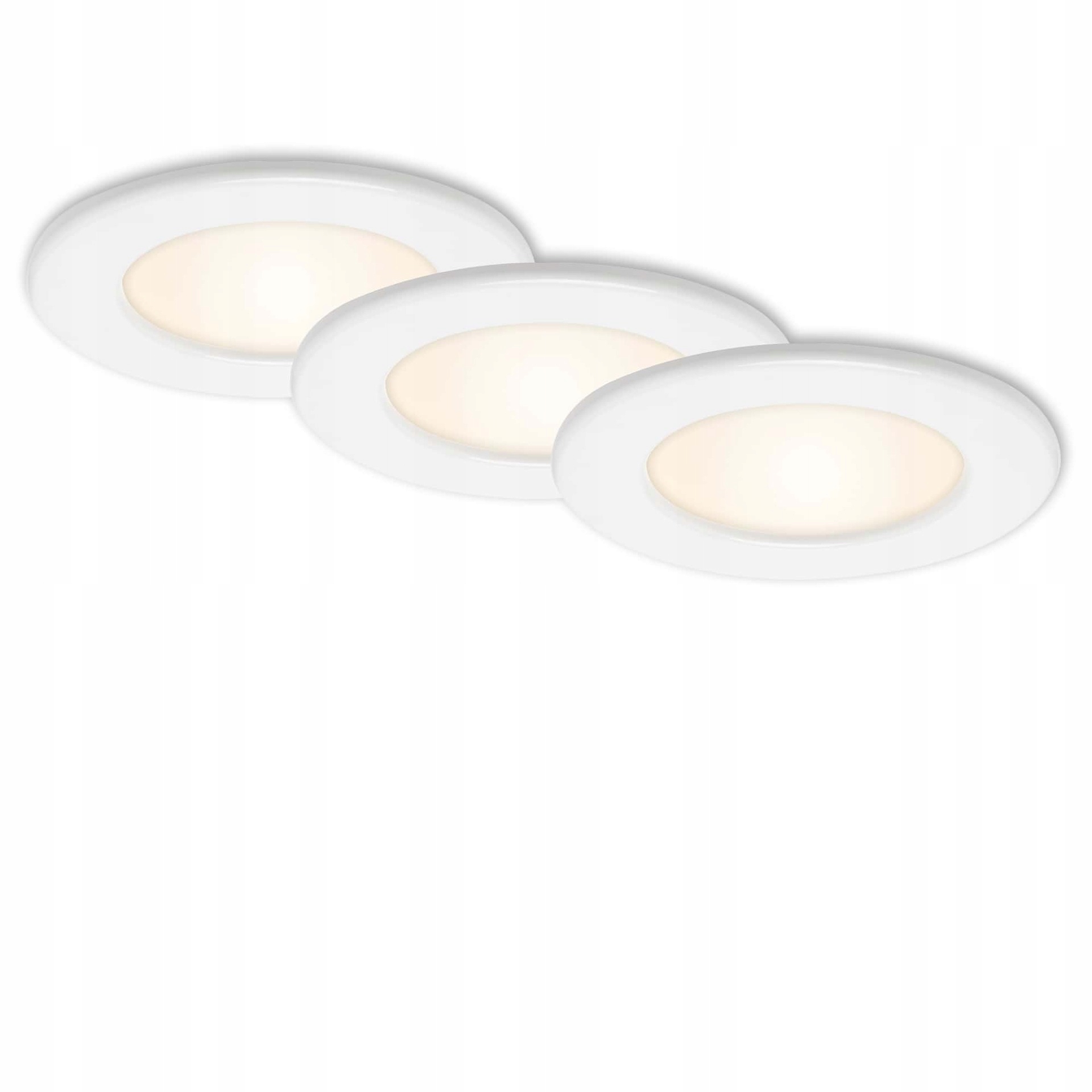 Briloner Led vestavná svítidla 3 ks, 6 W, IP44, kulatá, bílá, průměr 11,5 c