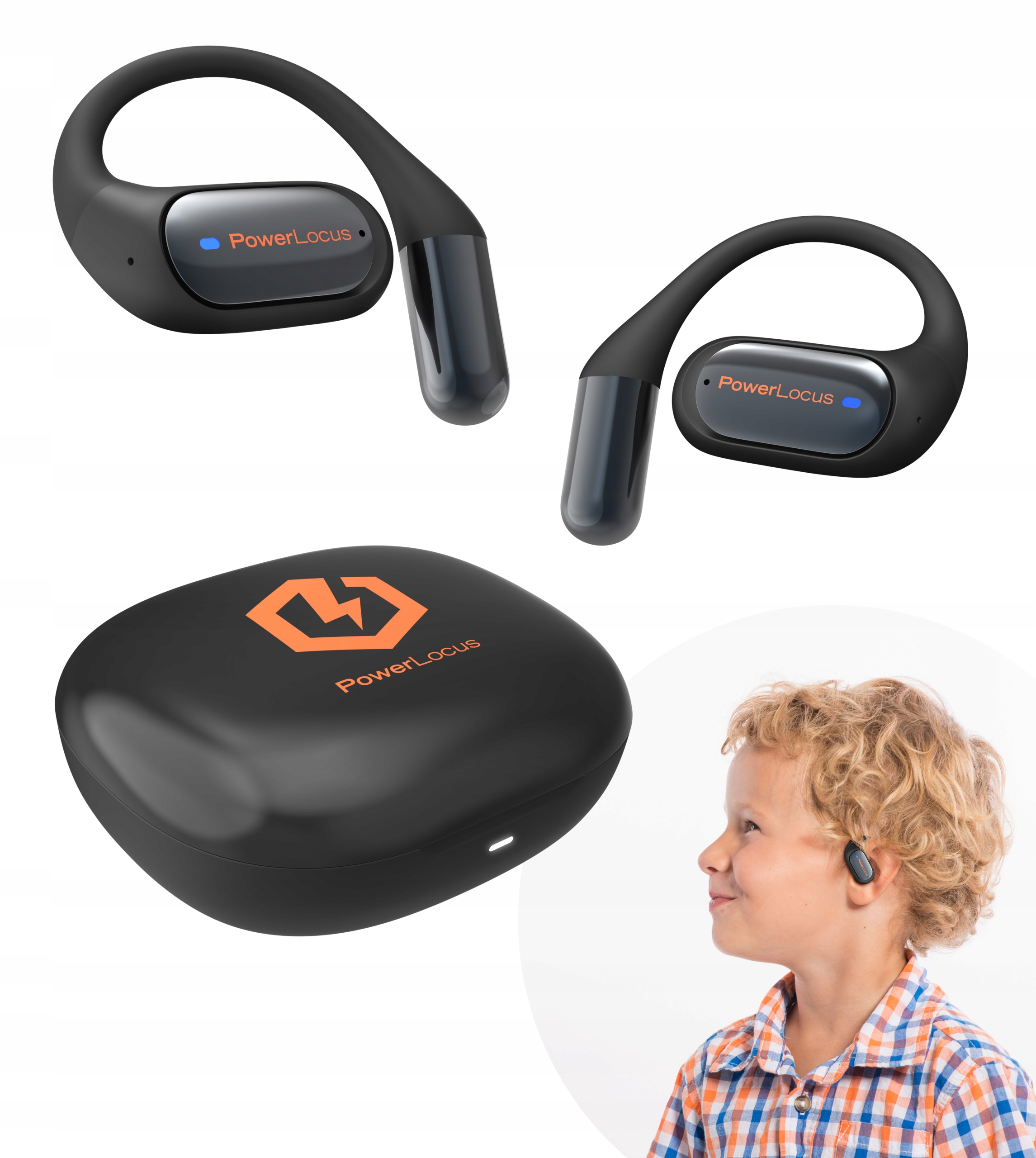 Słuchawki Bluetooth PowerLocus Open Ear dla dzieci Mkids1