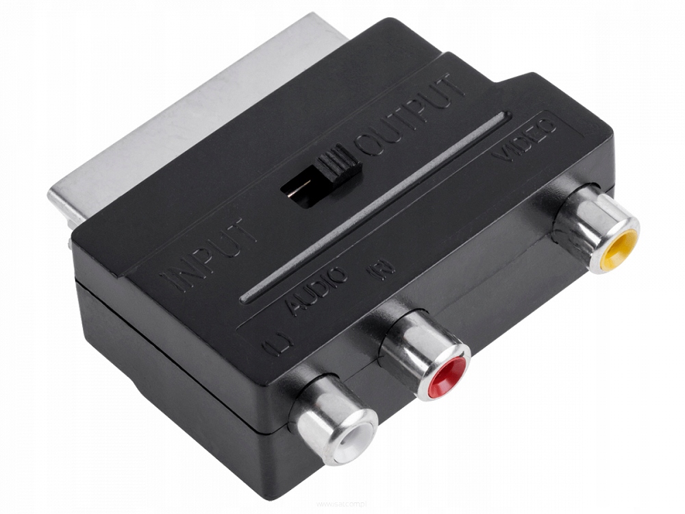 Przejściówka wtyk Euro SCART - 3xRCA Cinch In/Out podzespół do TV-SAT 3407