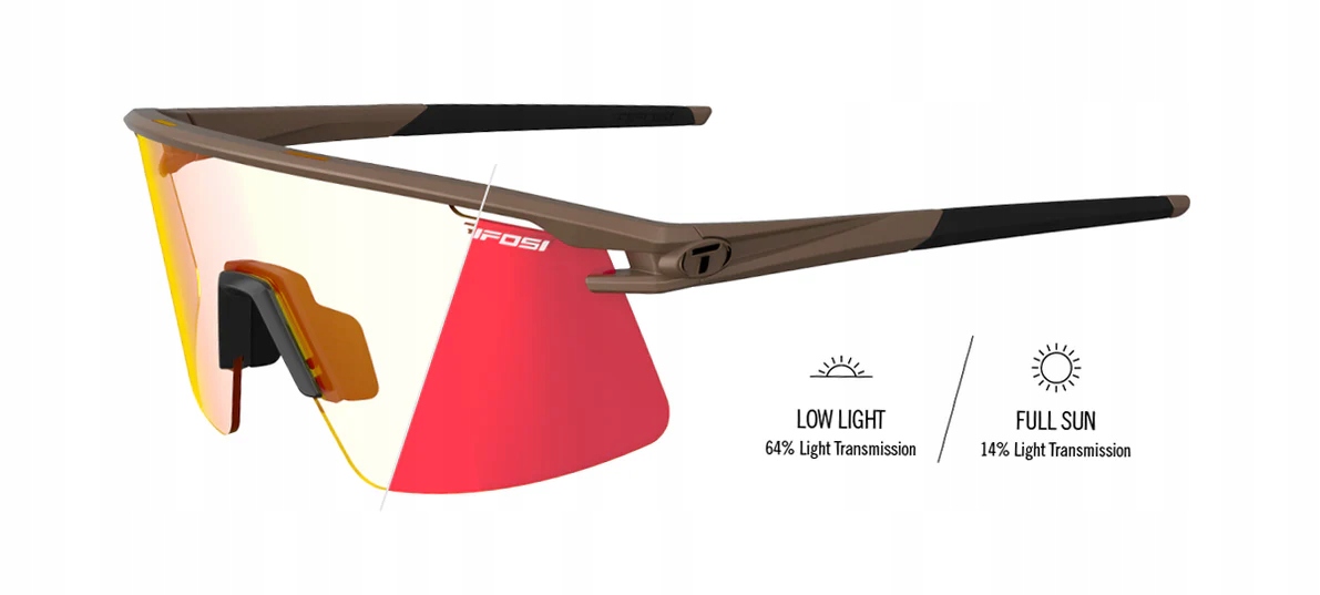 Cyklistické brýle Tifosi Moab Lite fotochrom hnědé 1x sklo Clarion Red