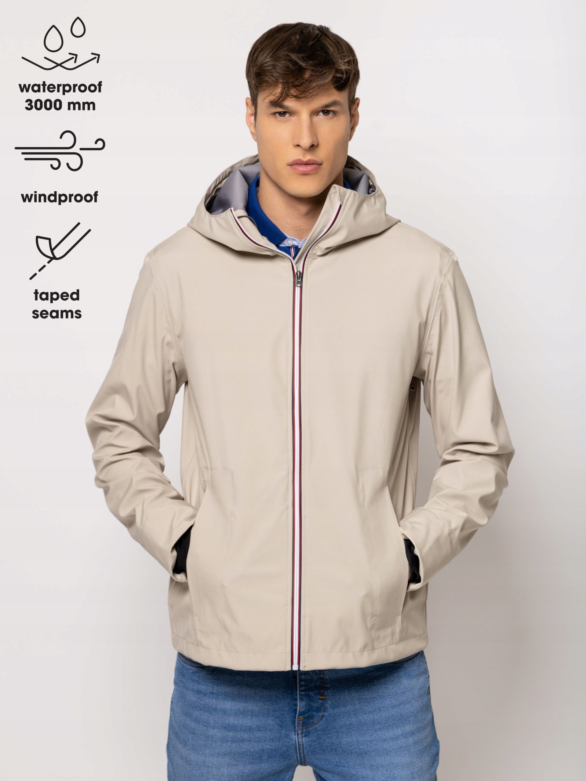 Heavy Tools Pánská Jarní Přechodová Bunda S Kapucí Nobod Písková XL