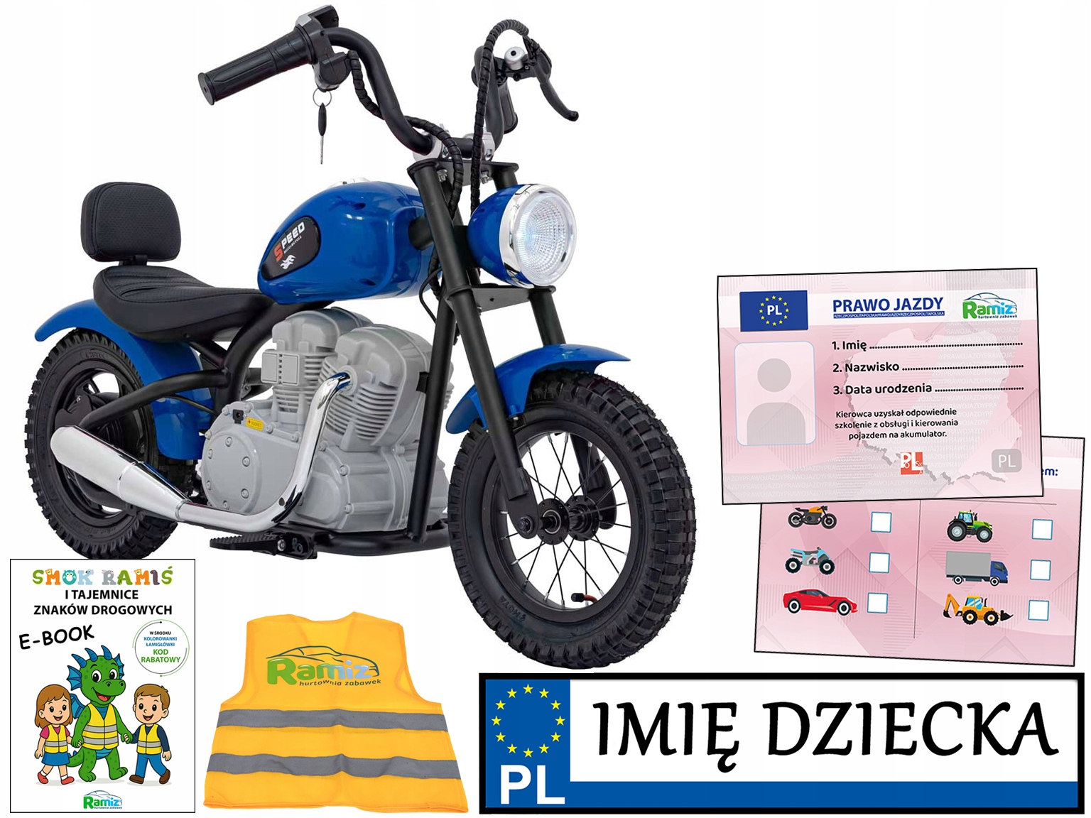 Motor Dla Dzieci na akumulator Speed Power personalizowana tablica