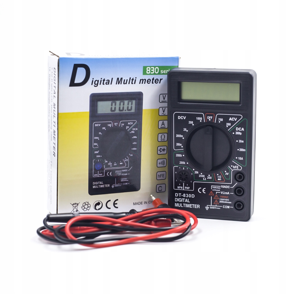 

Cyfrowy Miernik Prądu Multimetr Igłowy LCD DT-830B