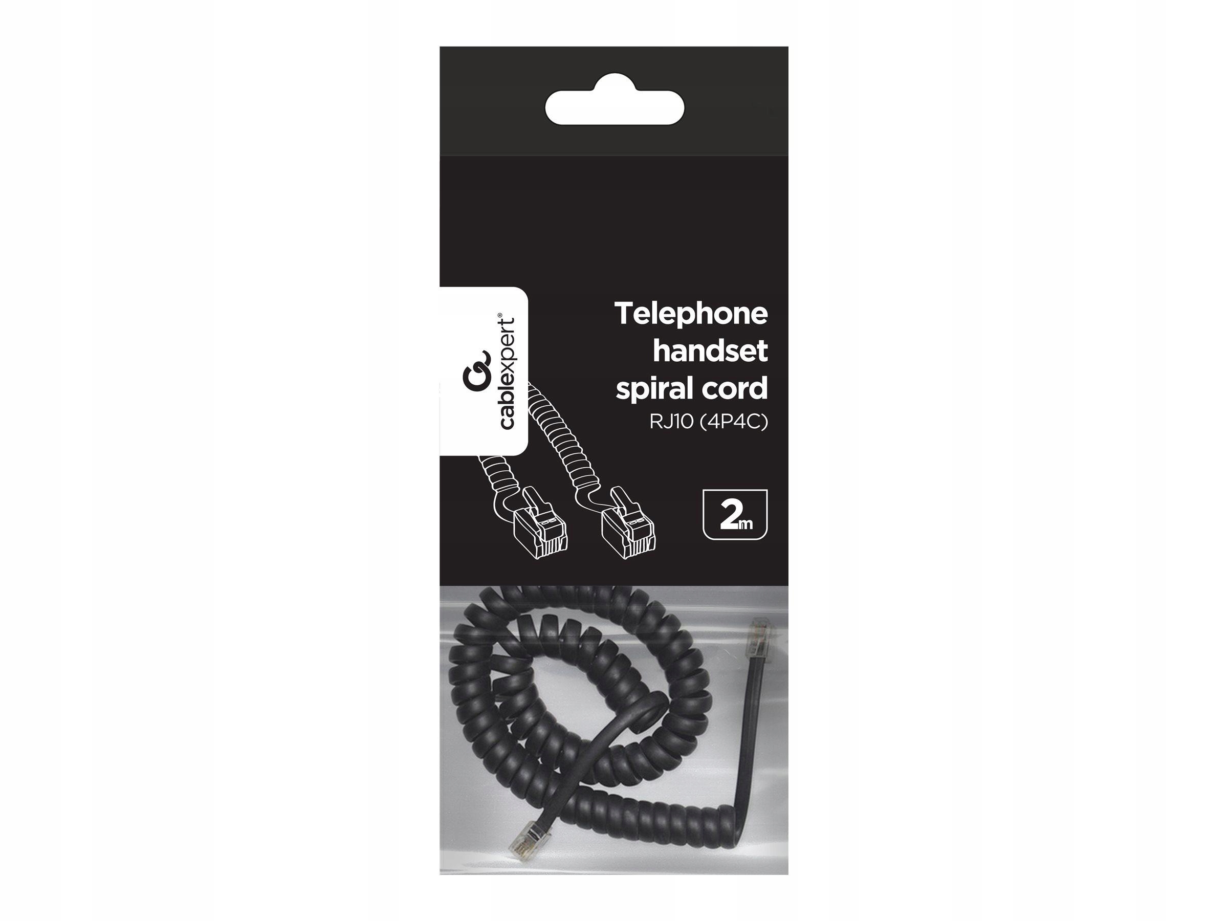 GEMBIRD TC4P4CS-2M Gembird Kabel telefoniczny słuchawkowy spiralny RJ11
