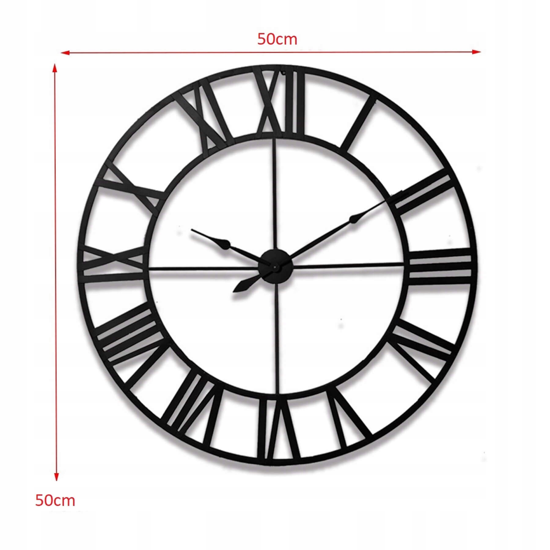 Ретро лофт римські настінні годинники 3D Вінтаж 50 см діаметр 50 см