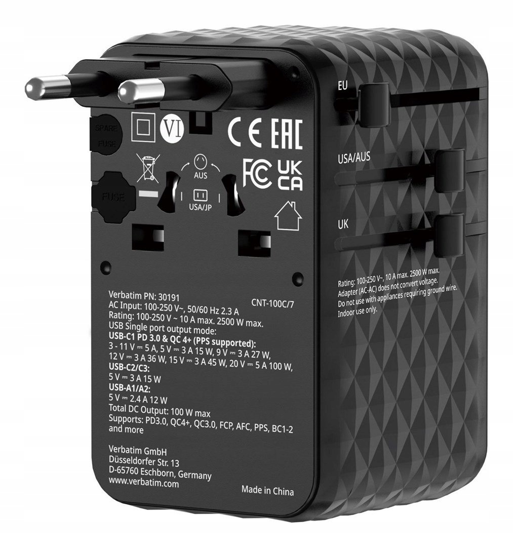 Ładowarka Verbatim Charge ´n´ Travel 100W