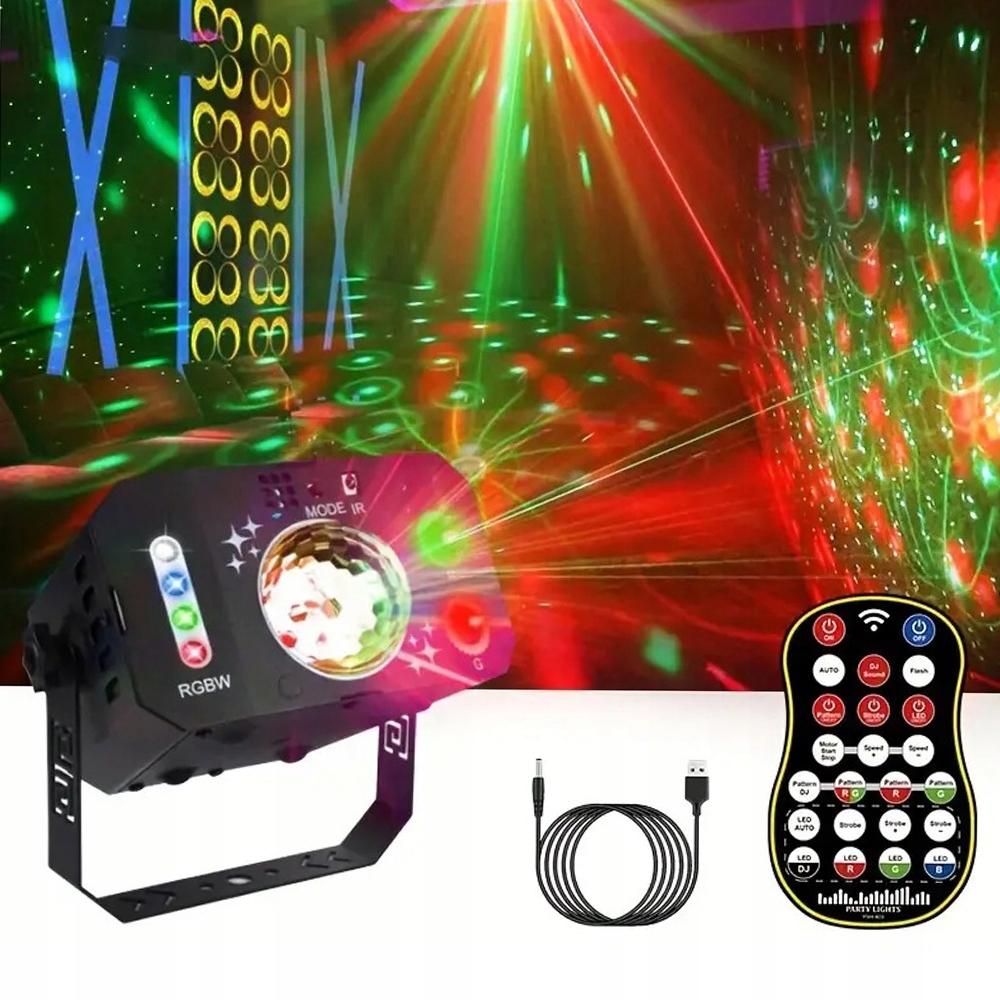 Diskotékové Lampy Disco Usb Dj Rgb Párty Osvětlení S Dálkovým Ovládáním