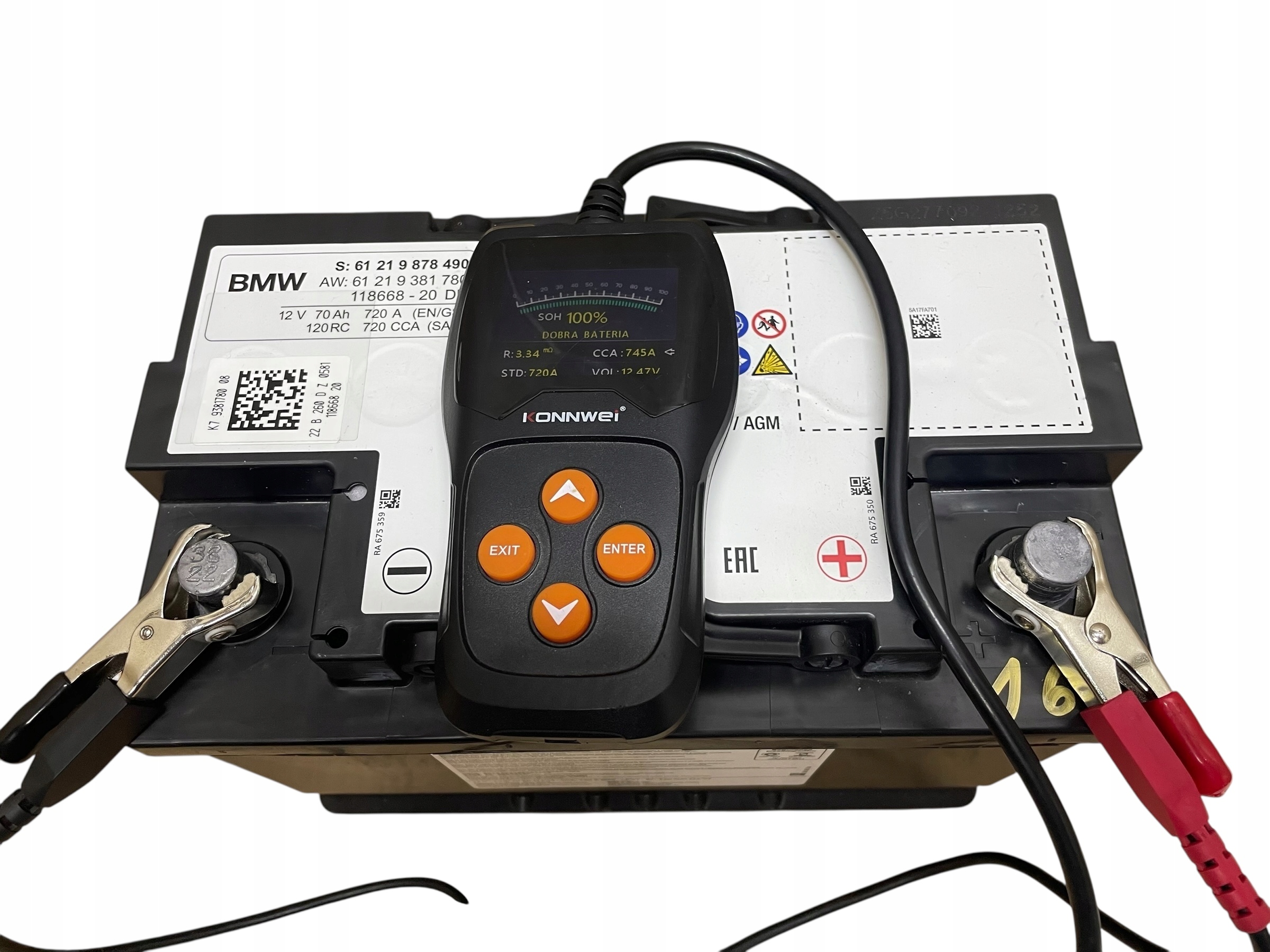 AKUMULATOR AGM START-STOP 12V 70AH 720A BMW 2022R Original