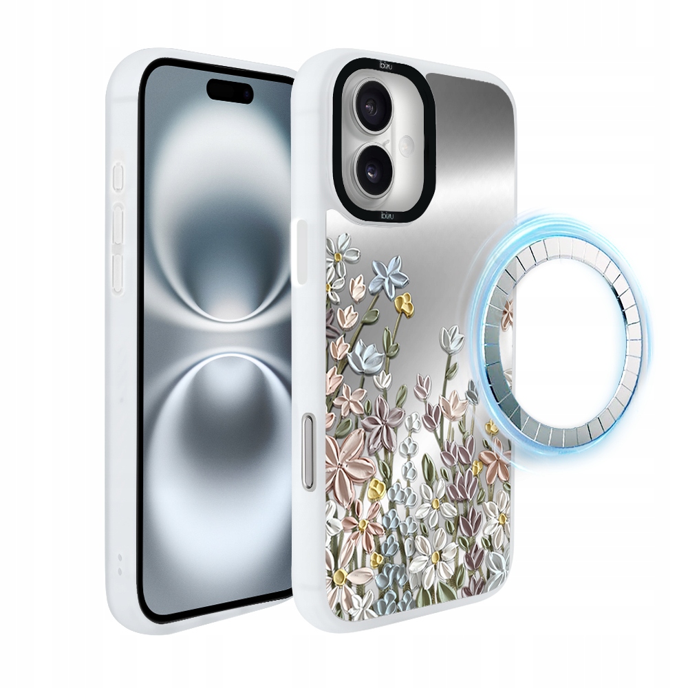 Pouzdro pro iPhone 16 Ibizu DropGuard Matt s MagSafe, Jarní louka, bílé