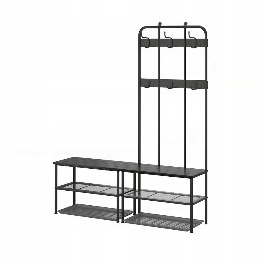 Szafa półka na buty Ikea 158 x 190 x 35 cm czarny Nipasen (pinig) Baggmuck