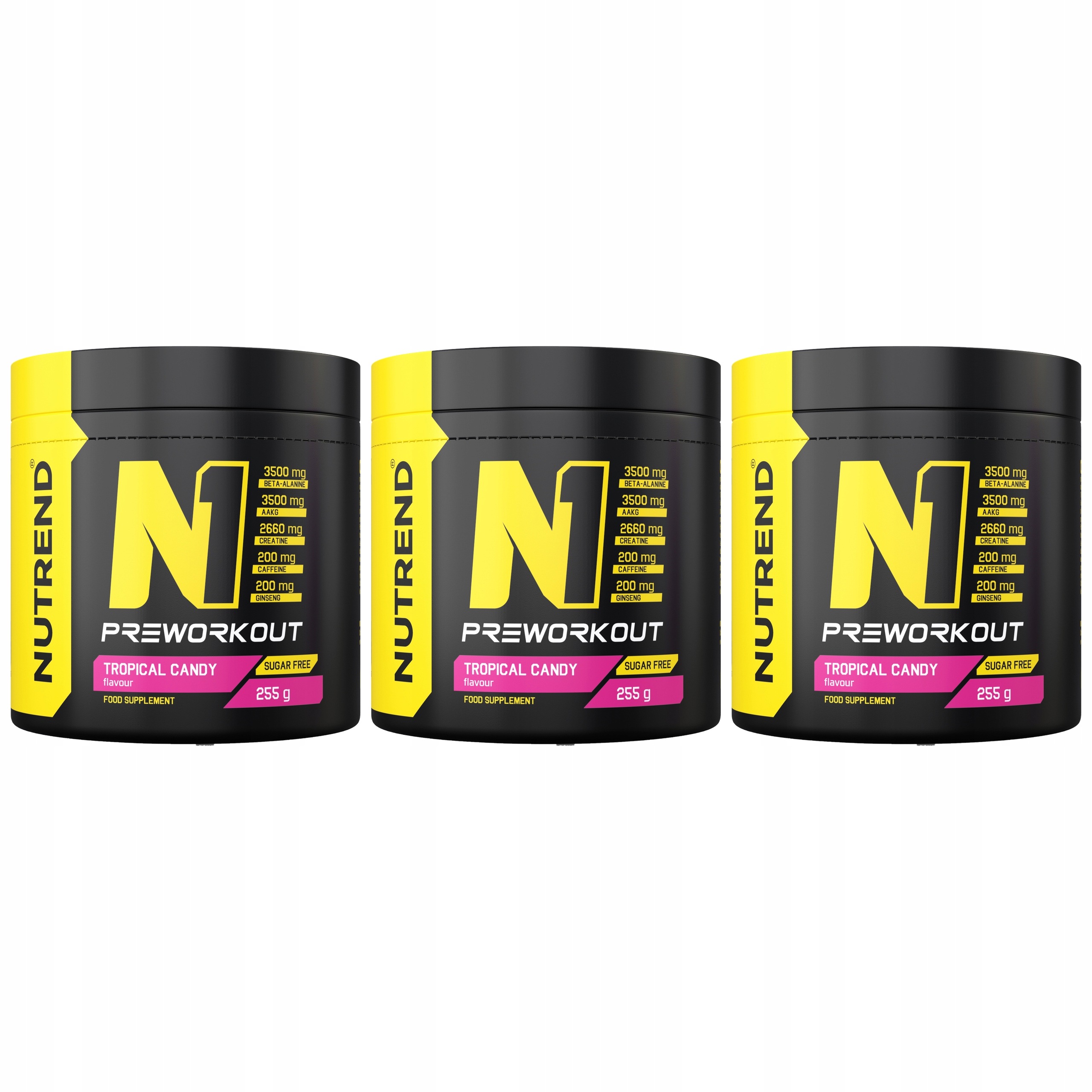 3x Předtréninkovka Aakg Beta-Alanin Kreatin Kofein 255 g Nutrend