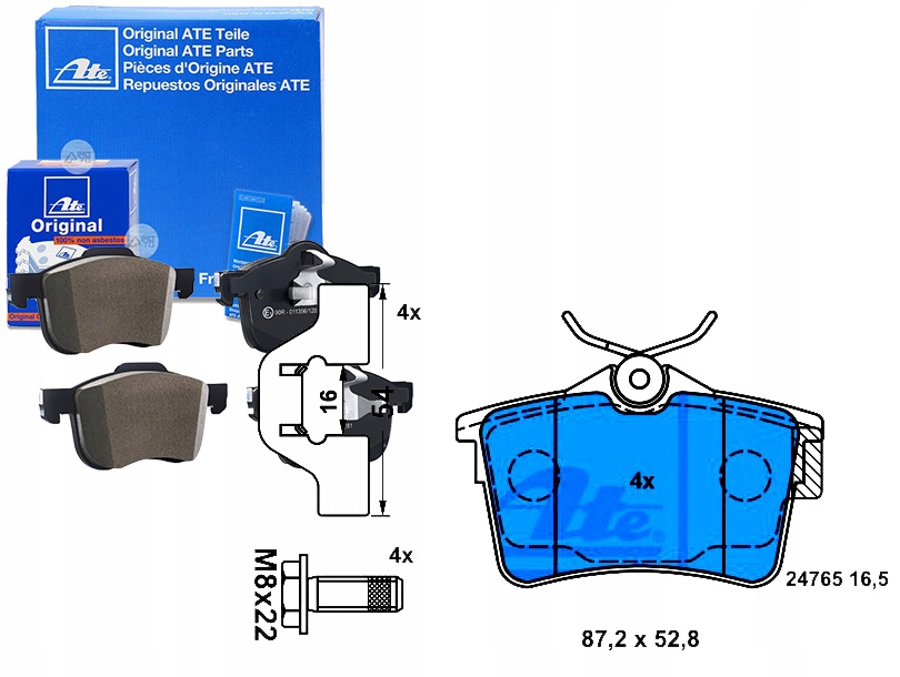 Brzdové Destičky Citroen Zadní Berlingo 08- Ate