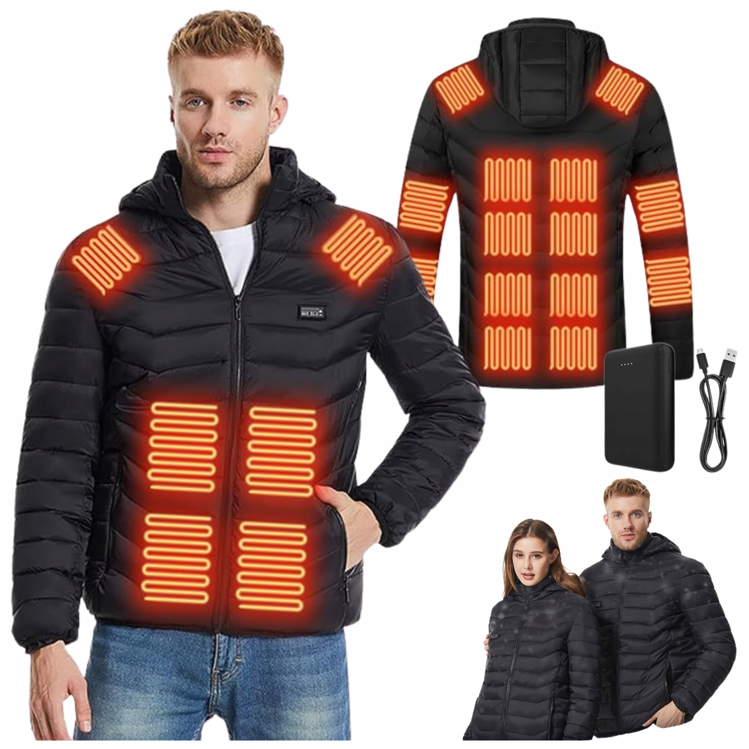 Vyhřívaná Zimní Bunda Usb Na Zimu 21 Elektrických Zón