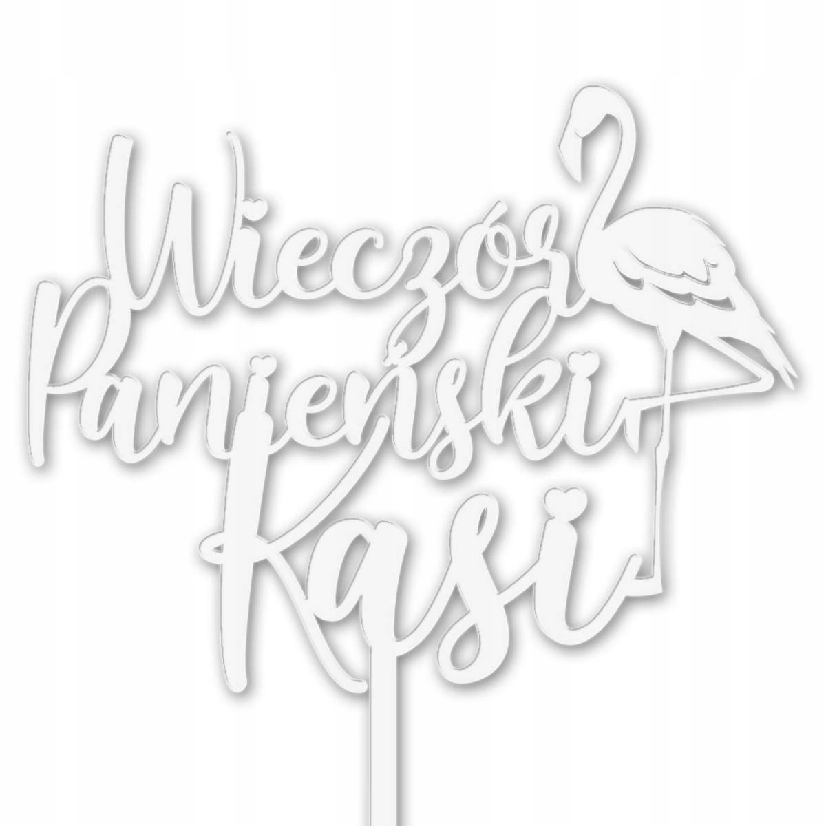 

Topper Wieczór Panieński Imię Flaming Napis Biały