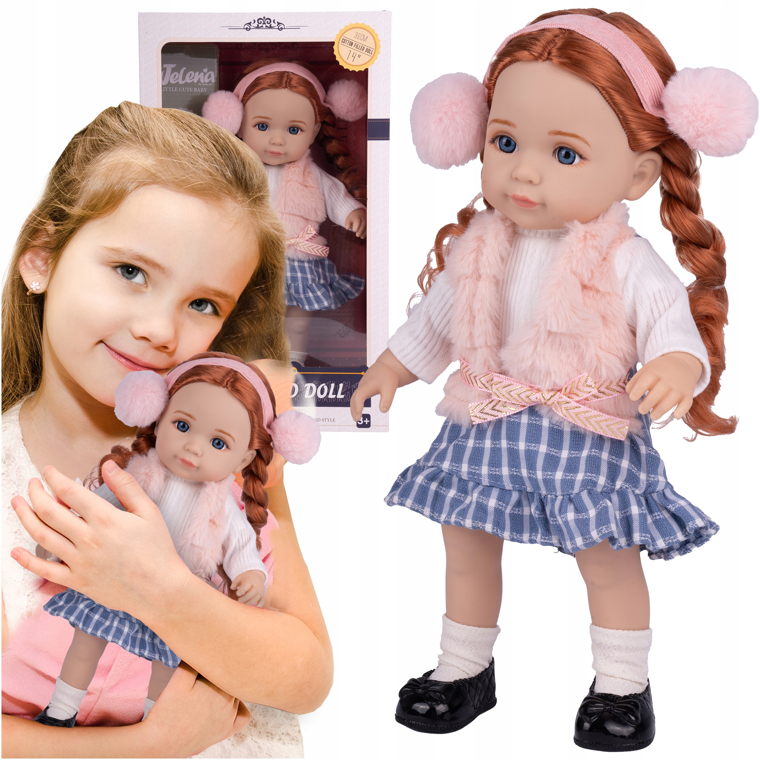 LALKA DZIEWCZYNKA RUCHOME KOŃCZYNY DŁUGIE WŁOSY ŚLICZNA LALECZKA 36CM