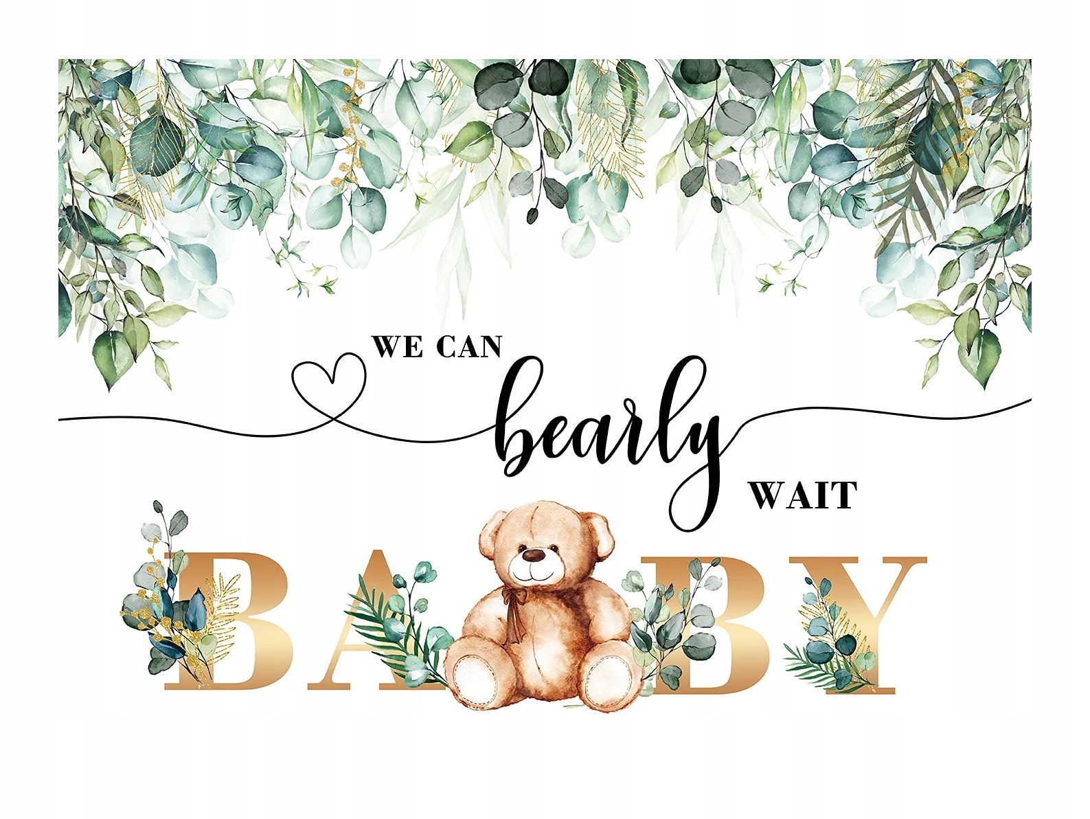 Funnytree Baby Shower Bear Party Tło fotograficzne 150x210cm ścianka