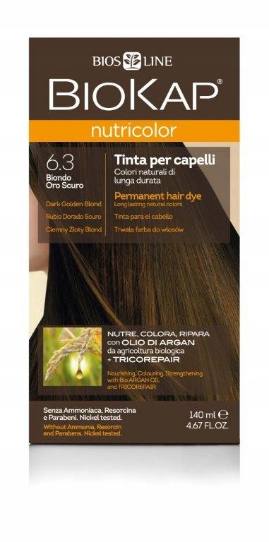 BIOKAP NUTRICOLOR 6.3 ciemnozłoty blond 140ml