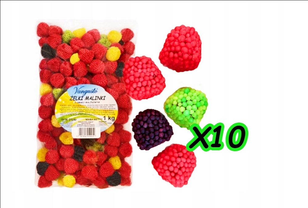 Levně Želé Bonbony Vangusto 10x1kg Malinky