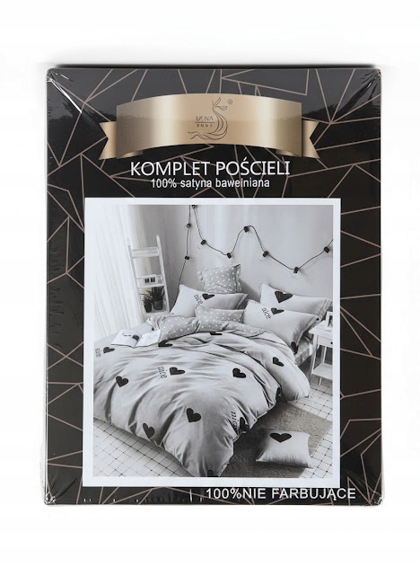 Komplet pościeli satyna bawełniana 220cm x 200cm poduszki 70x80cm 4 części