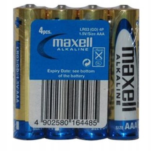 

4x Bateria Alkaliczna Aaa Maxell Mocne 1,5V Zestaw