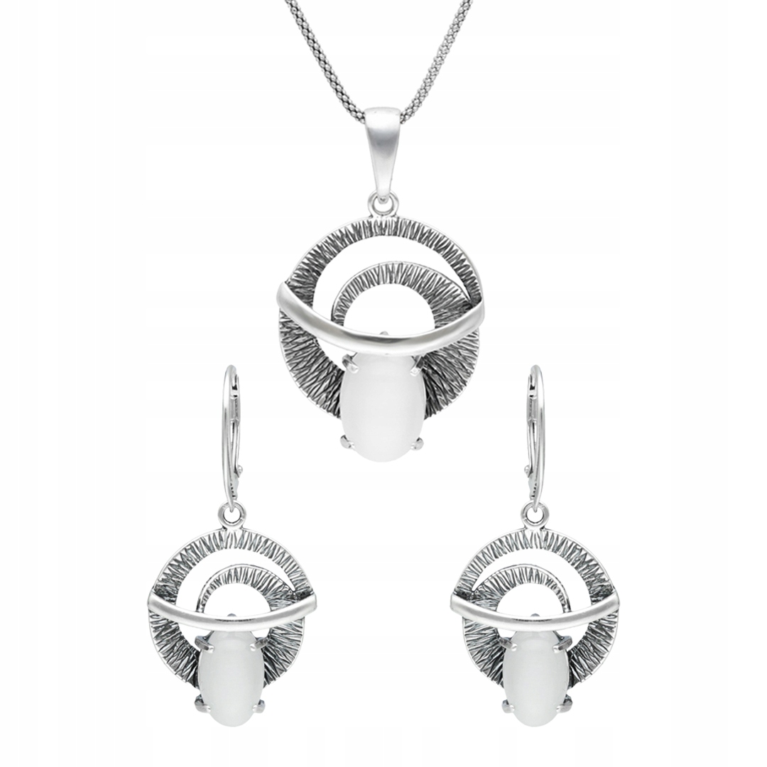 Stříbrný set s ulexitem – elegantní dámské šperky stříbro 925