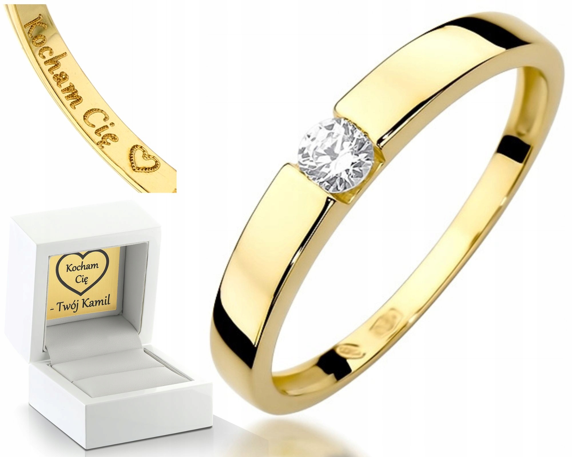 Zlatý Prstýnek S Brilianty Gravírování Bonus 585 Zlato Jako Dárek
