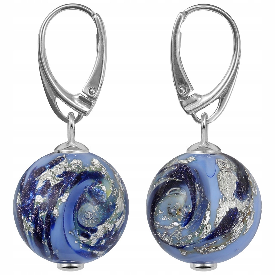 Náušnice dámské Harf stříbro sklo murano