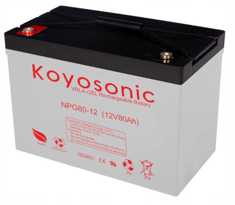 Koyosonic Akumulator Vrla Żelowy NPG80-12 12V 80Ah 23KG Żywotność 12LAT