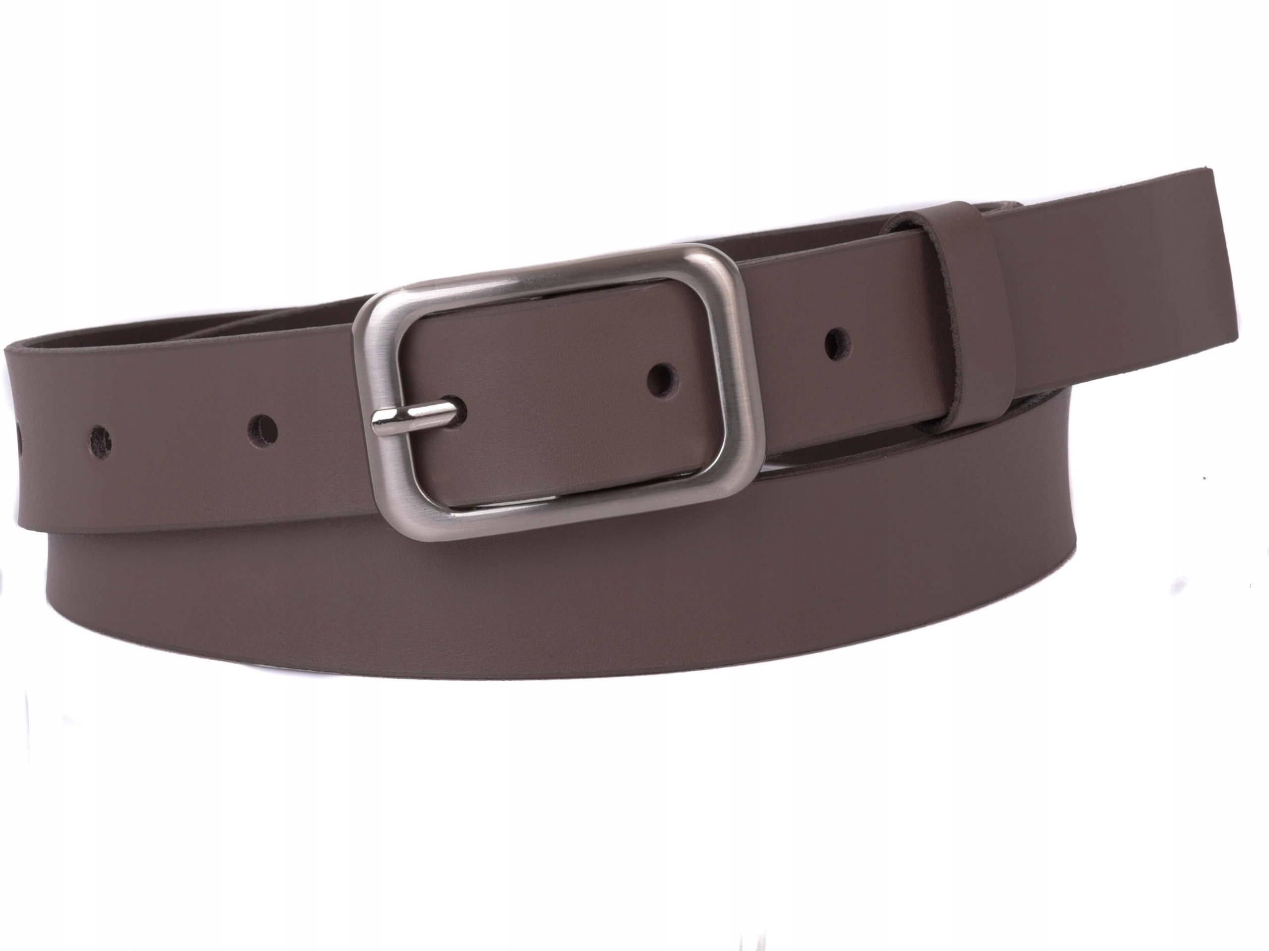 

Damski Skórzany pasek 3cm Pieczarkowy |75obw